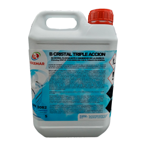 <strong> B CRISTAL TRIPLE ACCIÓN</strong> <br> BIOCIDA – ALGICIDA – BACTERICIDA – FLOCULANTE