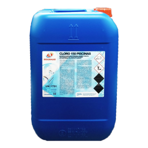 <strong> CLORO 150º PISCINAS ( PALET DE 32 UNIDADES ) </strong> <br> HIPOCLORITO SÓDICO LÍQUIDO